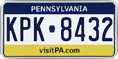 PA license plate KPK8432