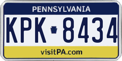 PA license plate KPK8434