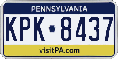 PA license plate KPK8437