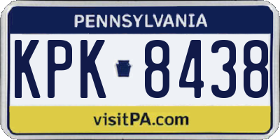 PA license plate KPK8438