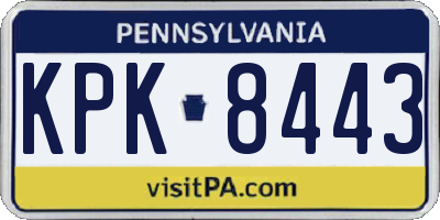 PA license plate KPK8443