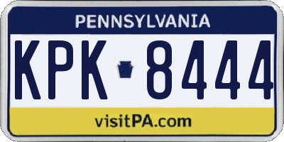 PA license plate KPK8444