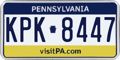 PA license plate KPK8447
