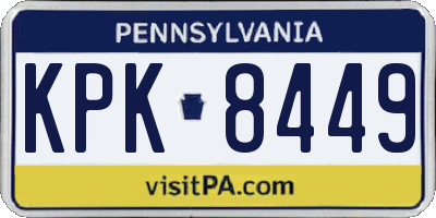PA license plate KPK8449