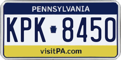 PA license plate KPK8450
