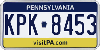 PA license plate KPK8453