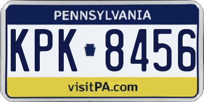 PA license plate KPK8456