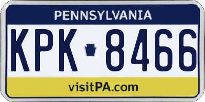 PA license plate KPK8466