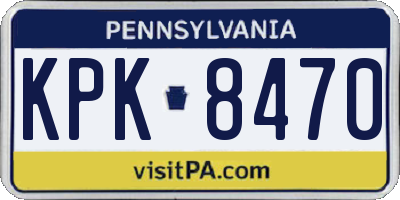 PA license plate KPK8470