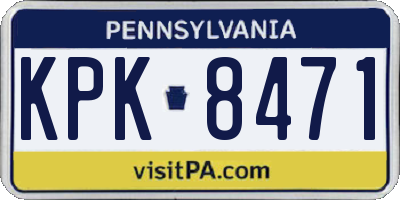 PA license plate KPK8471