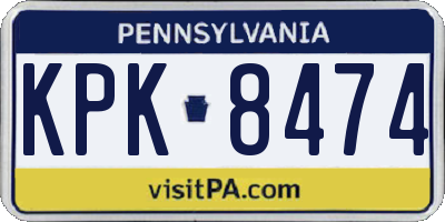 PA license plate KPK8474