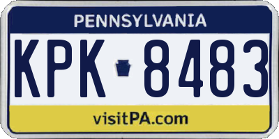 PA license plate KPK8483