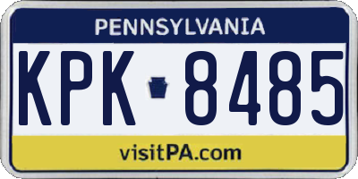 PA license plate KPK8485
