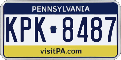 PA license plate KPK8487