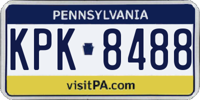 PA license plate KPK8488