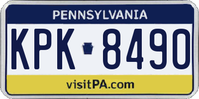 PA license plate KPK8490