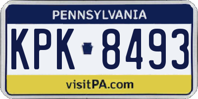 PA license plate KPK8493