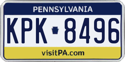 PA license plate KPK8496