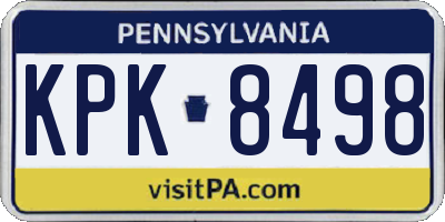 PA license plate KPK8498