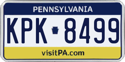 PA license plate KPK8499