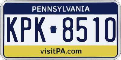 PA license plate KPK8510