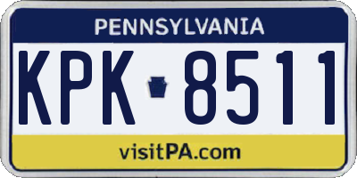PA license plate KPK8511