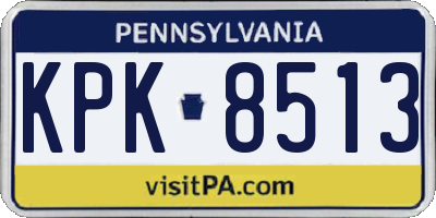 PA license plate KPK8513