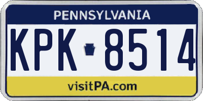 PA license plate KPK8514
