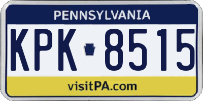 PA license plate KPK8515