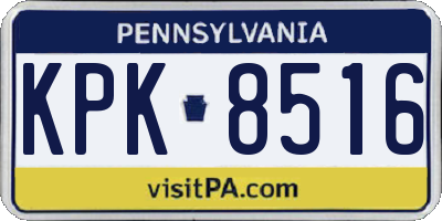 PA license plate KPK8516