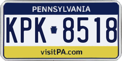 PA license plate KPK8518