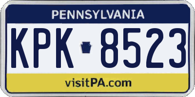 PA license plate KPK8523