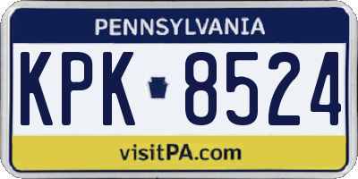 PA license plate KPK8524