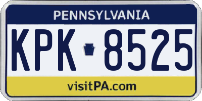 PA license plate KPK8525