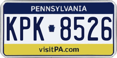 PA license plate KPK8526