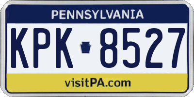PA license plate KPK8527