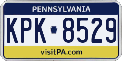 PA license plate KPK8529