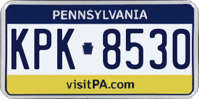 PA license plate KPK8530
