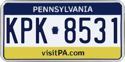 PA license plate KPK8531