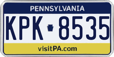PA license plate KPK8535