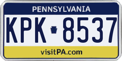 PA license plate KPK8537