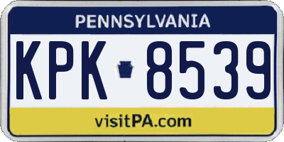 PA license plate KPK8539