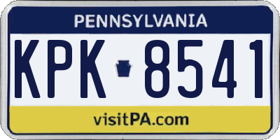 PA license plate KPK8541