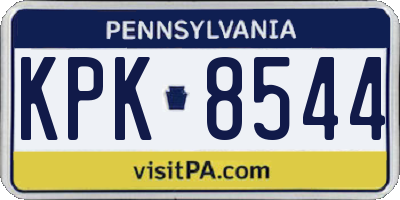 PA license plate KPK8544