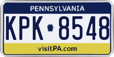 PA license plate KPK8548