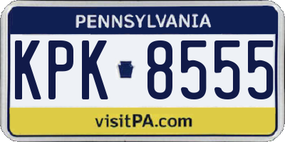PA license plate KPK8555