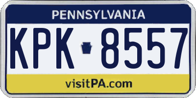PA license plate KPK8557