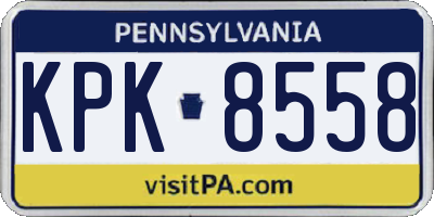 PA license plate KPK8558