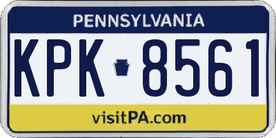 PA license plate KPK8561