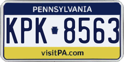PA license plate KPK8563